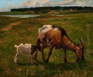 Ziegen Auf Dem Felde by Hans Schmidt