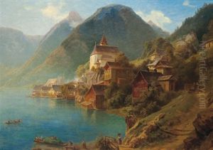 Blick Auf Den Hallstattersee (?) by Hermann Schmidt