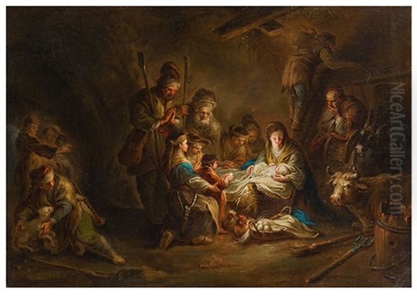 The Adoration Of The Shepherds & The Adoration Of The Magi (counterparts) by Martin Johann (Kremser Schmidt) Schmidt
