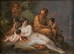 Pan Und Nymphe Mit Kindern by Martin Johann (Kremser Schmidt) Schmidt