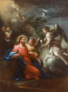 Das Gebet Von Gethsemane. Am Vorabend Der Kreuzigung Bittet Christus Seinen Vater Lass Diesen Kelch An Mir Vorubergehen. Die Engel Aber Ubergeben Christus Den Himmlischen Kelch Seines Vaters by Martin Johann (Kremser Schmidt) Schmidt