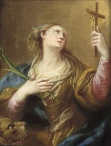 Die Heilige Margarethe In Verehrung Des Kruzifixus by Martin Johann (Kremser Schmidt) Schmidt