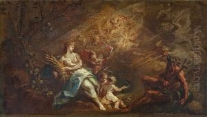 Ceres Und Neptun (allegorien Von Erde Und Wasser?) by Martin Johann (Kremser Schmidt) Schmidt