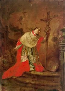 Der Heilige Karl Borromaus Vor Dem Kreuz
