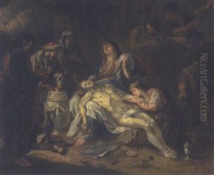 Pieta Mit Johannes Nikodemus, Josef Von Arimathaa, Magdalena Und Weiteren Personen by Martin Johann (Kremser Schmidt) Schmidt