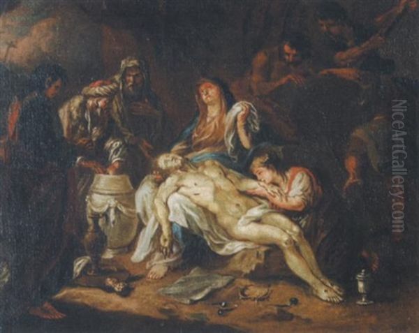 Pieta Mit Johannes, Nikodemus, Josef Von Arimathaa, Magdalena Und Weiteren Personen - view 1