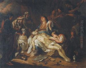 Pieta Mit Johannes, Nikodemus, Josef Von Arimathaa, Magdalena Und Weiteren Personen by Martin Johann (Kremser Schmidt) Schmidt