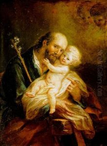 Der Heilige Josef Mit Dem Jesuskind by Martin Johann (Kremser Schmidt) Schmidt