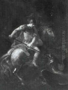 St. Georg Im Kampf Mit Dem Drachen by Martin Johann (Kremser Schmidt) Schmidt