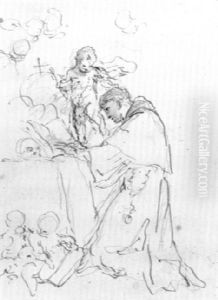 Saint Anthony Of Padua With The Christ Child by Martin Johann (Kremser Schmidt) Schmidt
