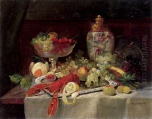 Stilleben Mit Hummer Und Fruchten