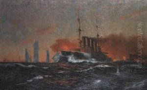 Battle Off The Coast Of Chile (cap Coronel) by Robert Schmidt