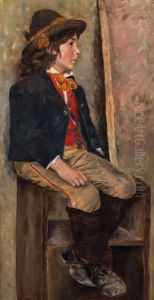Bauernjunge In Bayrischer Tracht by Theodor Schmidt