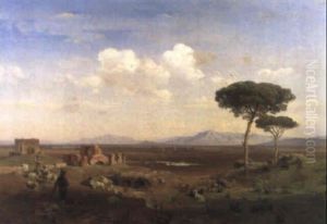 Italienische Landschaft Mit Schafherde Und Hirten Italienische Landschaft Mit Schafherde Und Hirten