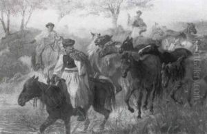 Ungarische Pferdeschwemme by Teuwart Schmitson