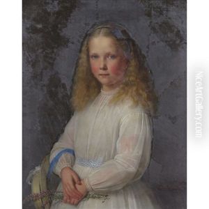 Portrait Of A Young Girl Holding Heather