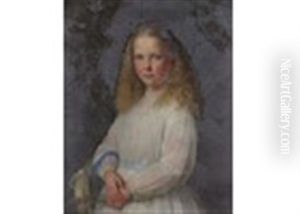 Portrait Of A Young Girl Holding Heather