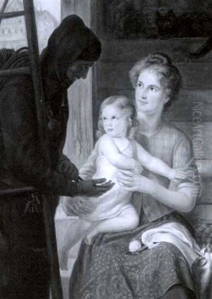 Chimney Sweep Conversing With A Mother And Child - view 1