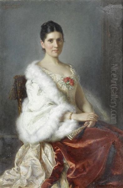 Bildnis Einer Edlen Dame In Weissem Pelz - view 1