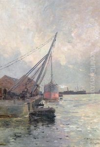 Bateaux A Quai by Paul Leon Felix Schmitt