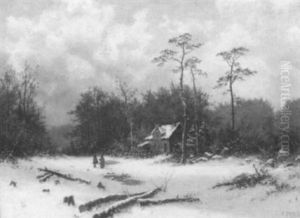 Schneebedeckte Waldlichtung