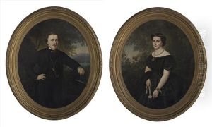 Pendant Portraits Of Husband And Wife by Philipp Schmitz