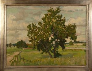 Landschaft Mit Bluhendem Baum by Richard Ferdinand Schmitz