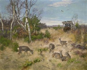Rastendes Rehwild by Josef Schmitzberger