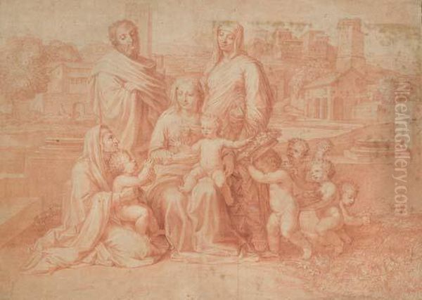La Sainte Famille A Dix Figures, D'apres Nicolas Poussin - view 1
