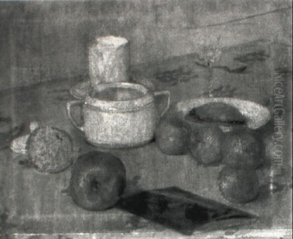 Stilleben Mit Apfeln Und Geschirr - view 1