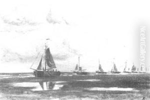 Fischerboote Am Strand by Friedrich Philipp Schmoele