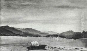 Blick Uber Den Lago Maggiore Auf Die Isola Bella by Friedrich Philipp Schmoele
