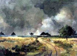 Gewitterstimmung Uber Sommerlandschaft by Mathilde Schmoele-Loretz