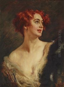 Portrait Of A Red-haired Lady With Pearl Earrings