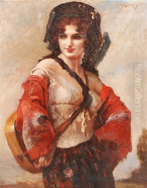 Stehende Gitarristin - view 1