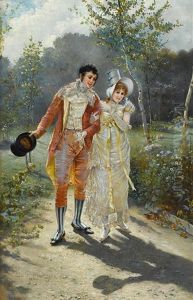 Courting Scene by Leopold Schmutzler