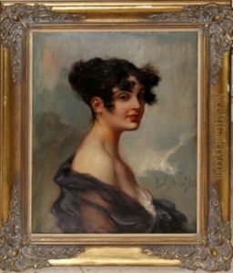 Portrait Of A Young Woman by Leopold Schmutzler