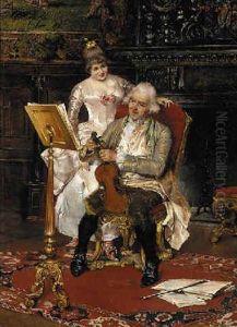 Preparing For The Recital by Leopold Schmutzler