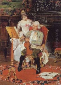 Die Musikstunde by Leopold Schmutzler