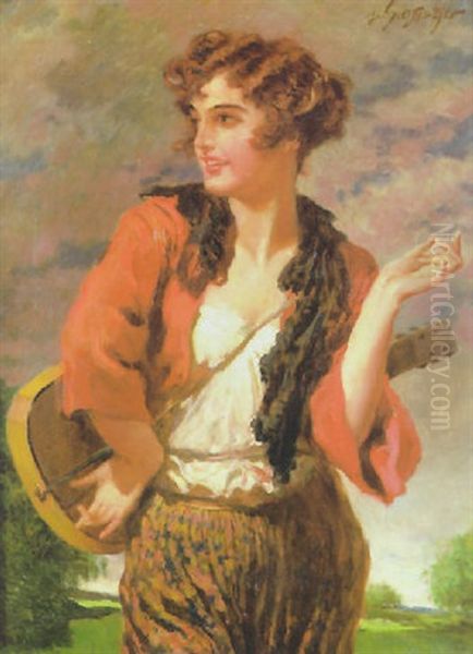 Junge Schonheit Mit Gitarre - view 1