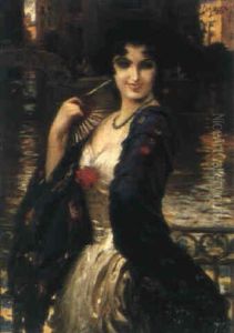 Venezianerin Mit F,cher Venezianerin Mit F,cher