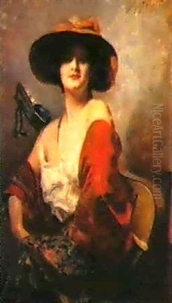 Dame Mit Hut Und Gitarre - view 1