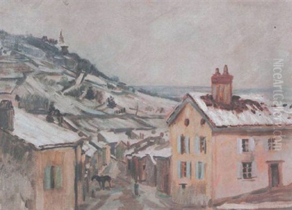 Blick Von Asmannshausen Auf Das Niederwalddenkmal Im Winter - view 1