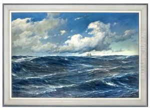 Dreimaster Auf Hoher See by Carl Wilhelm Hugo Schnars-Alquist
