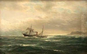 Dampfer Auf See by Carl Wilhelm Hugo Schnars-Alquist