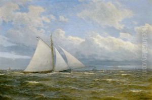 Yacht Vor Einer Hafenstadt Yacht Vor Einer Hafenstadt