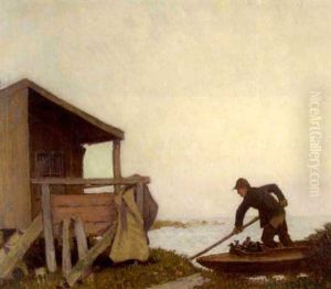 Duck Hunter Pushing Off by Arthur Schneider