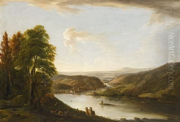 View Of Bingen And The Mouth Of The Nahe From Niederwald - view 1