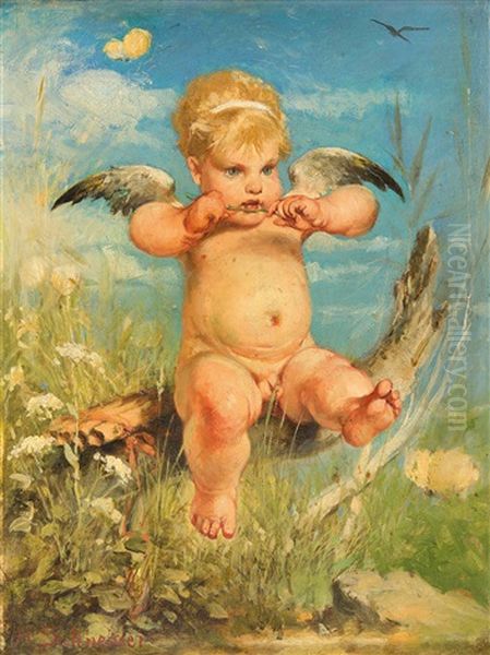 Putto In Sommerlichem Wiesengrund - view 1