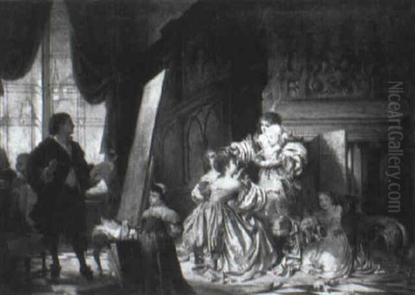 Van Dyck In His Studio Painting A Portrait Of Charles, Prince Of Wales - view 1